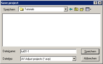 Dialog "Save project"