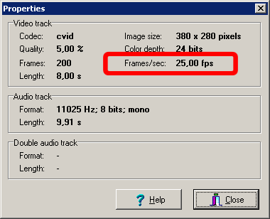 Properties dialog