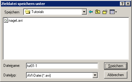 Dialog "Zieldatei speichern unter"