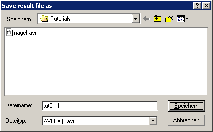 Dialog "Save result file as"
